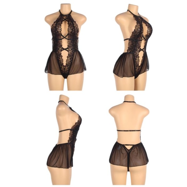 Sexiga underkläder, elegant nattlinne, svart T36-38, sexigt set, sexiga damunderkläder, spets Babydoll och underkläder