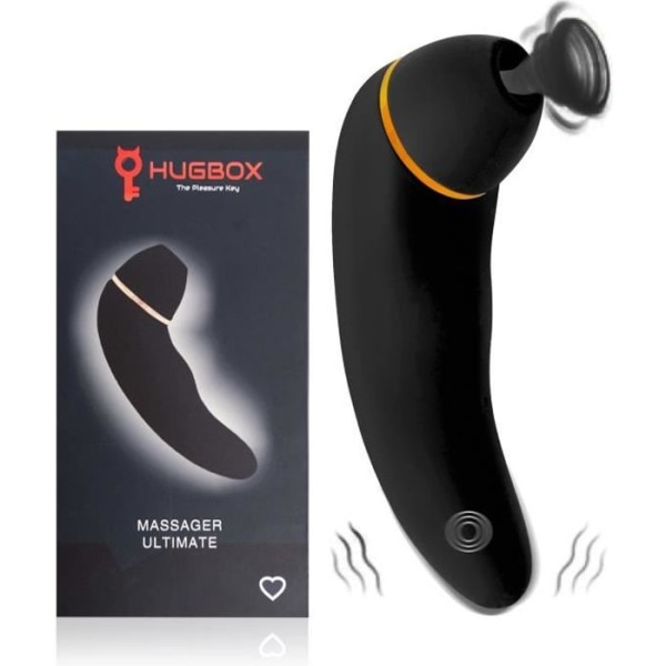 HUGBOX PRO svart klitorisstimulator, sexleksak, intensiva, multipla och diskreta orgasmer