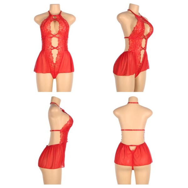 Sexiga underkläder, elegant nattlinne, röd T40-42, sexig set, sexiga damunderkläder, spets Babydoll och underkläder