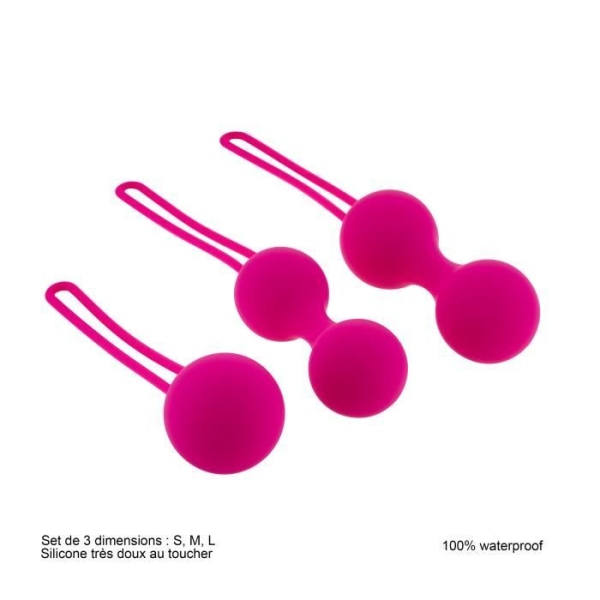 Rosa geishabollar, 3 storlekar, S, M, L, HUGBOX PURE för att förbättra din bäckenbotten