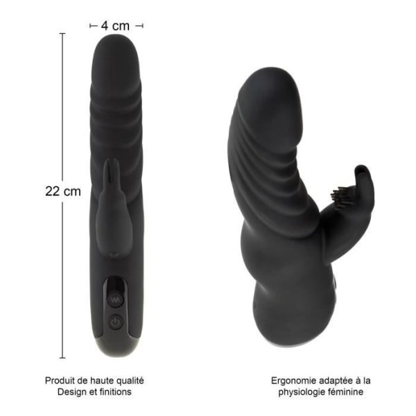 Rabbit Black vibrator, för snabba, intensiva, multipla och diskreta orgasmer tack vare dess kraftfulla och tysta motor