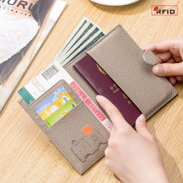 RFID Passport Cover RFID-korthållare BRUN Brown