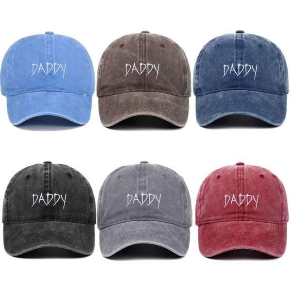 Daddy Embroidery Baseball-lippikset Distressed Faded Cap WINE RED wine red