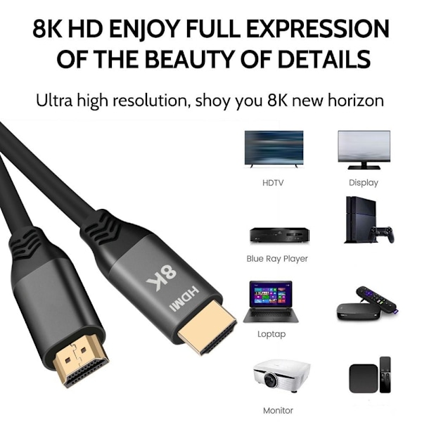 HDMI 2.1 kabel Videokabel 5M 56c7 | Fyndiq