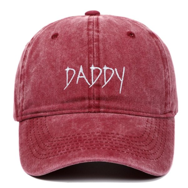 Daddy Embroidery Baseball Caps Distressed Haalistunut cap MUSTA black