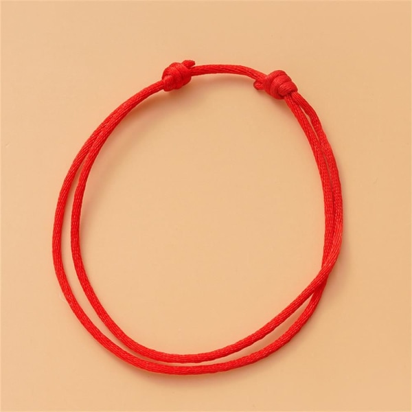 Röd String Armband Amulett Rep Weave Armband 2ST