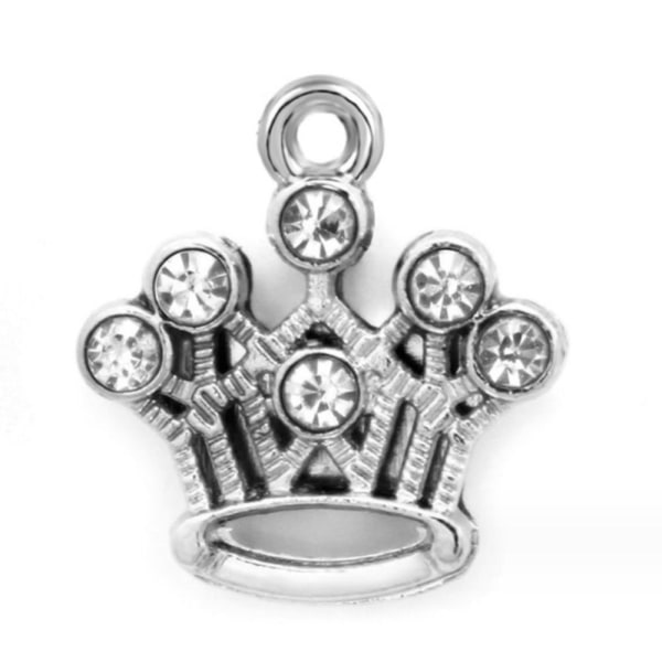 48 stk 18,5 MM Crystal Crown Charms Elegant