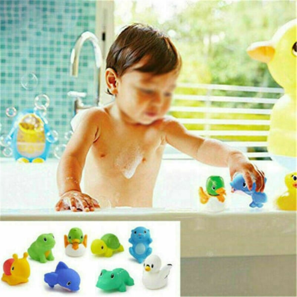 10 STK Baby Bath Leker Badeutstyr Gummi Duck d87b | Fyndiq