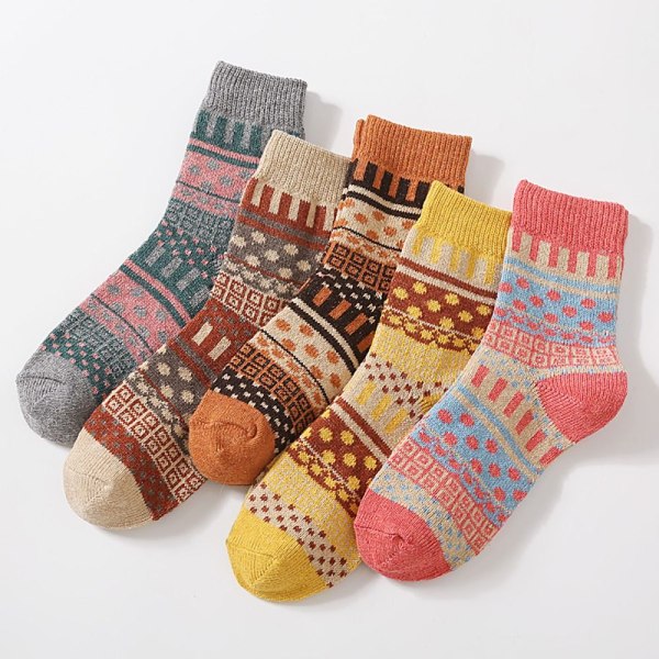 5 par tykke sokker for kvinner Ull termosokk E E a1ce | Fyndiq
