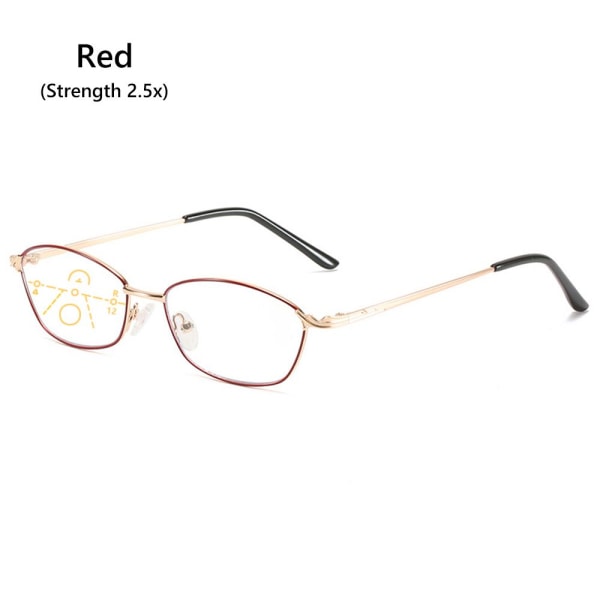 Lesebriller Progressive Multifocal RED STRENGTH 2,5X