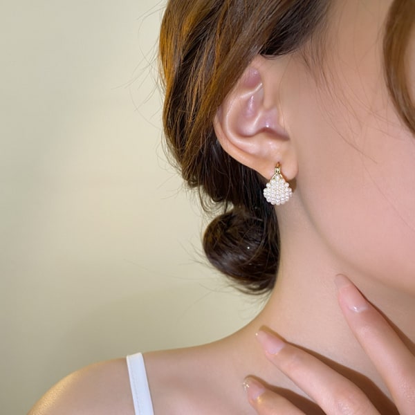 Simuleret-perle ørestikker Luksus elegante øreringe Classic 572e | Fyndiq