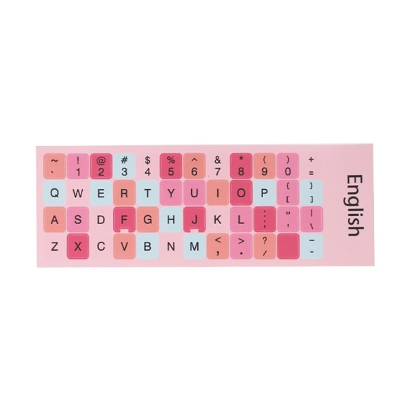 Tangentbordsdekal Tangentbordsetikett MACARON PINK-ENGLISH MACARON Macaron Pink-English