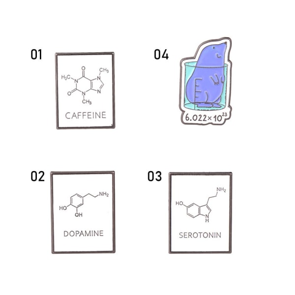4 kpl kemiallinen yhtälö rintaneula emalipintainen kirjainmerkki dfe4 |  Fyndiq