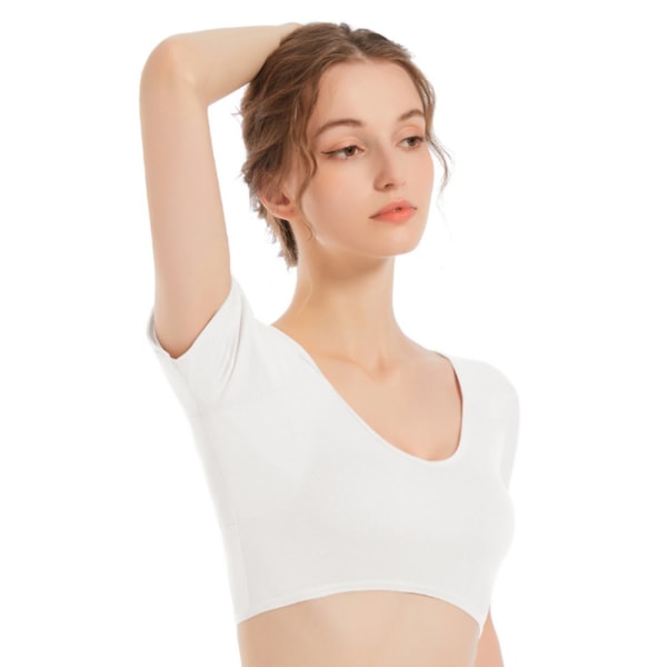 Sweatpad kortärmad anti-svettskjorta VIT L white L