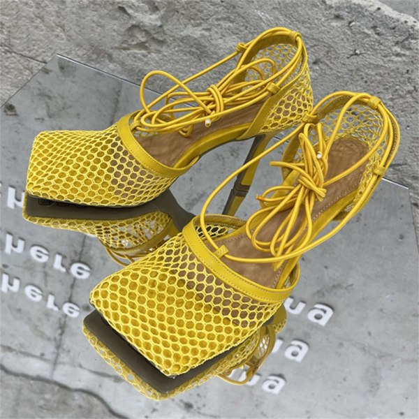 Sandaler med hög klack GUL 43 8a9b | Fyndiq