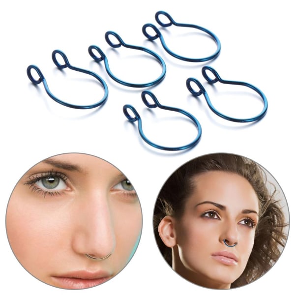 5st Fake Nose Ring Faux Septum Body Smycken SILVER