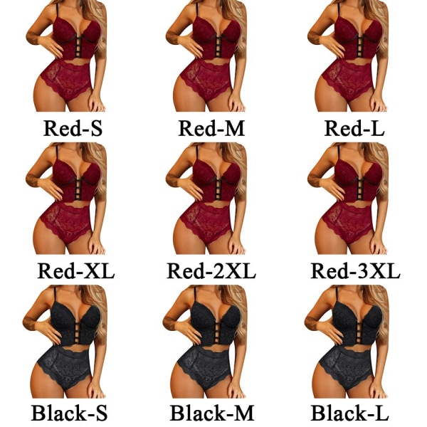 1 Set Sexy Alusvaatteet Set Naisten Alusvaatteet Bran RED XXXL 6a56 | Fyndiq