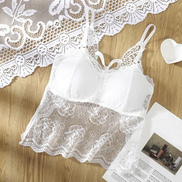 Butterfly Lace Camisole Hollow Out Camisole WHITE F white F