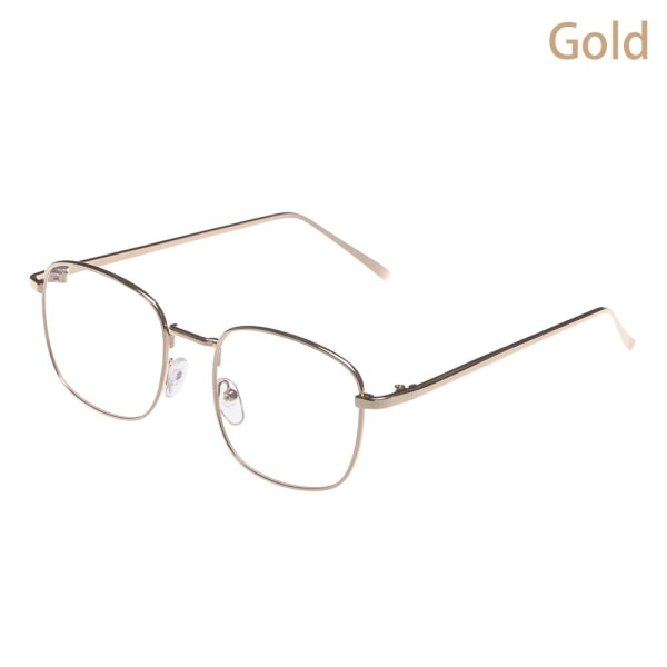 Fyrkantiga glasögon Glasögonbågar Optiska glasögon GULD 308e | Fyndiq