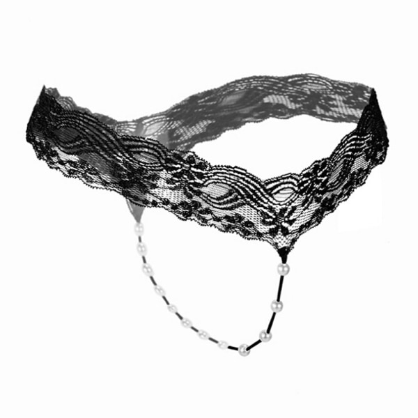 Sexiga Pärlor G-string Strings Trosor Underkläder SVART