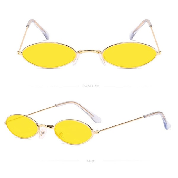 Emotion boble rustfri Ovale Solbriller Vintage Shades Solbriller GULD FLAD SPEJL 1e17 | Fyndiq