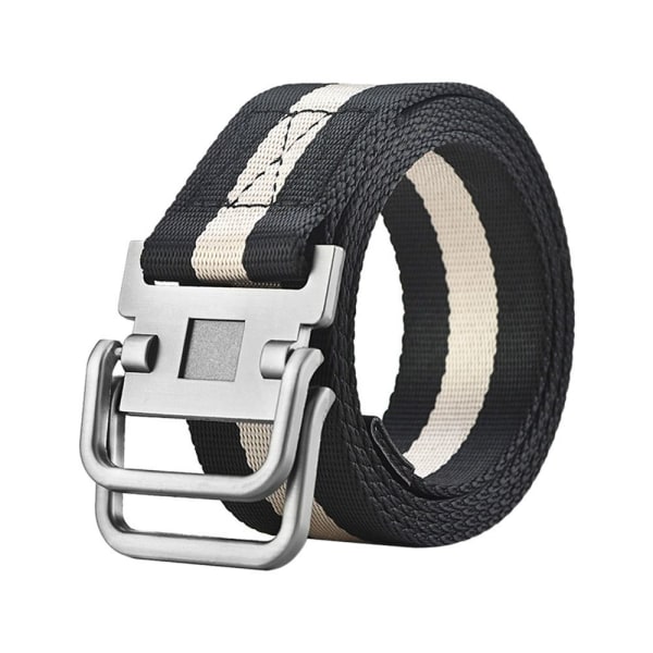 Nylon flettet belte dobbel spenne linning SVART&HVIT black&white 2485 |  black&white | Fyndiq