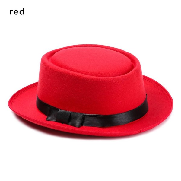 Fedora Hat Jazz Cap Cowboy Hat PUNAINEN