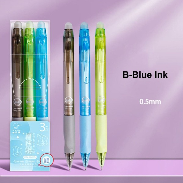 3 STK/SÆT Gelpenne Kuglepen B-BLÅT Blæk B-BLÅT BÆK B-Blue Ink 2ed4 | B-Blue | B-Blue Ink |