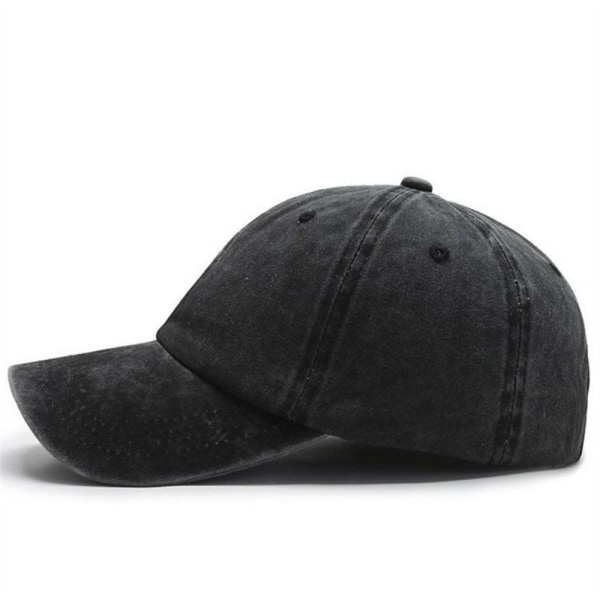 Daddy Broderi Baseball Caps Distressed Faded Cap SVART black