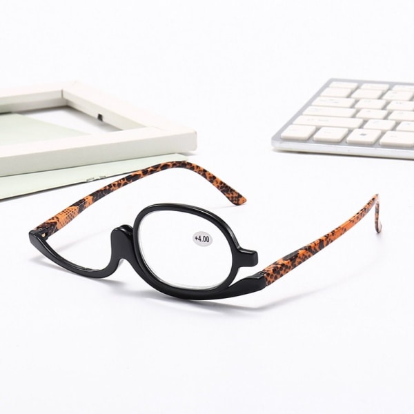 Roterende sminke Lesebriller Sammenleggbare briller LEOPARD Leopard Print Strength 3.50-Strength 3.50