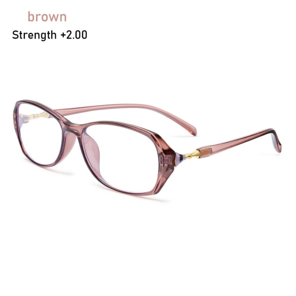 Lesebriller Presbyopiske briller BRUN STYRKE +2,00