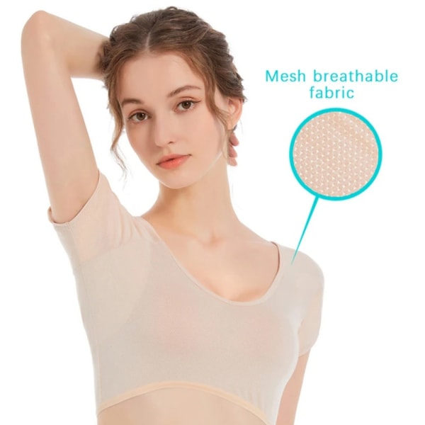 Sweatpad Kortärmad Anti-perspiration Shirt BEIGE XL beige XL