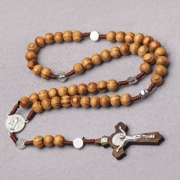 Puuhelmet kaulakoru Cross kaulakoru Rosary kaulakoru 61ec | Fyndiq