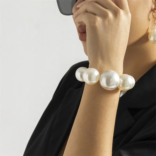 Perlekjede Ørepynt Store perler Halskjede ARMBÅND ARMBÅND Bracelet c18b |  Bracelet | Bracelet | Fyndiq