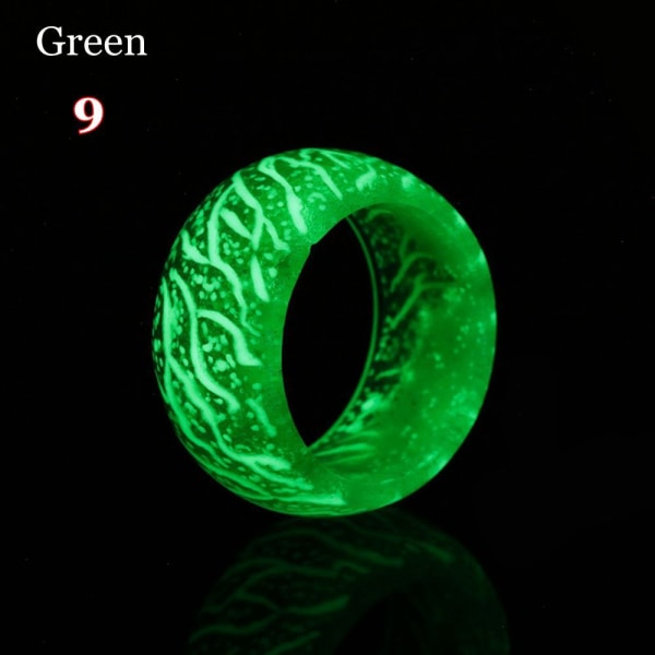 Lysende ring som lyser i mørket Fingerring GRØNN 9 d258 | Fyndiq