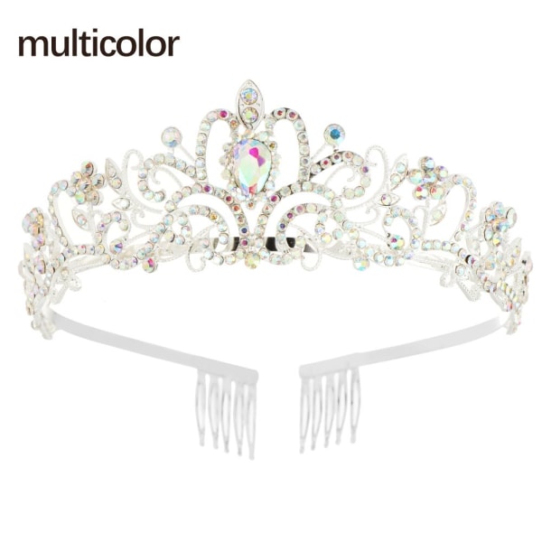 Princess Crown Tiaras for jenter MULTICOLOR
