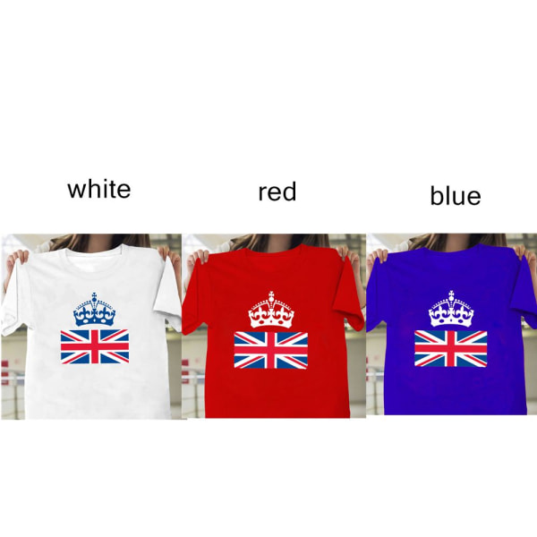 Union Jack T-shirt Queen's 70th BLUE L