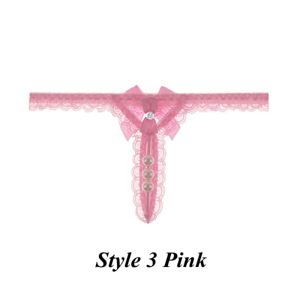 Naisten seksikkäitä alushousuja G-string pitsihousut STYLE 3 PINK
