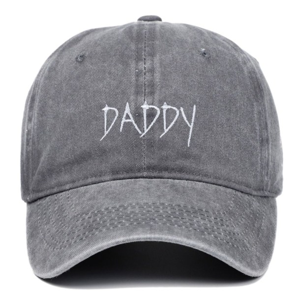 Daddy Embroidery Baseball Caps Distressed Haalistunut cap MUSTA black