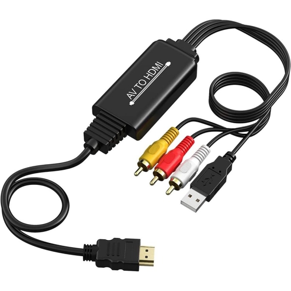 RCA til HDMI-omformer AV til HDMI-kabel CVBS-kompositt b214 | Fyndiq
