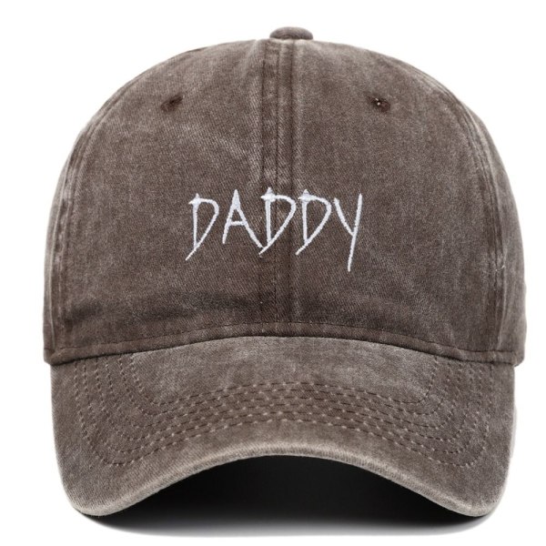 Daddy Broderi Baseball Caps Distressed Faded Cap SVART black