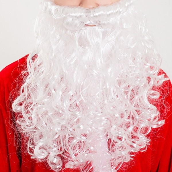 Julemanden Falsk skæg Hvidt skæg Dress Up Rekvisitter
