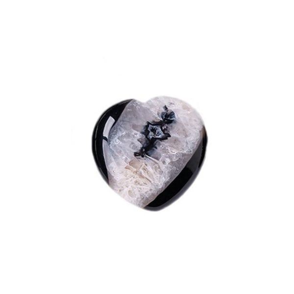Naturlig svart agat hjerte hjerte form anheng helbredende stein