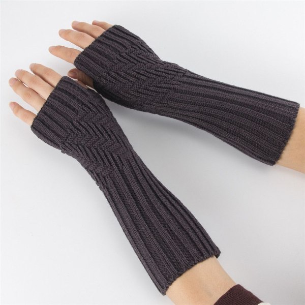 strikkede handsker Fingerløse vanter Armvarmere HVID 5042 |