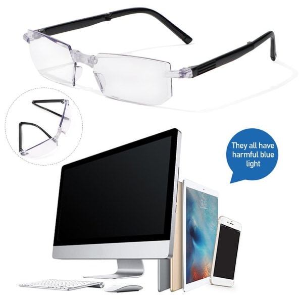 Ydmyg skylle Diktat Anti-blå lyse briller Foldbare læsebriller STYRKE e61c | Fyndiq