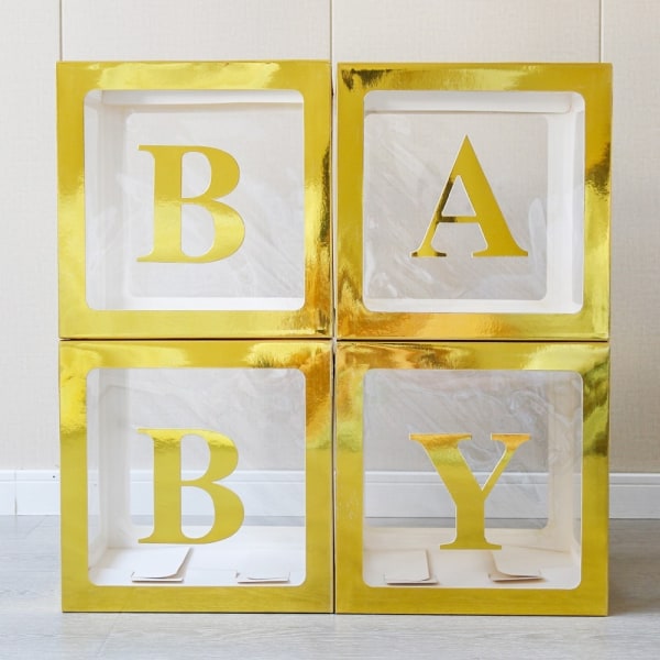 Baby Transparent ballonglåda GULD gold