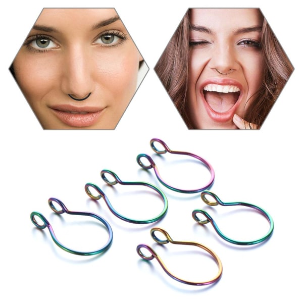 5st Fake Nose Ring Faux Septum Body Smycken SILVER