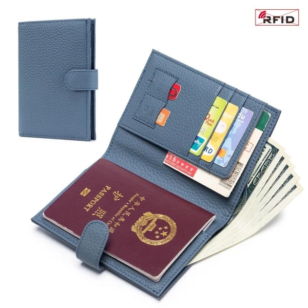 RFID Passport Cover RFID-korthållare BLÅ Blue