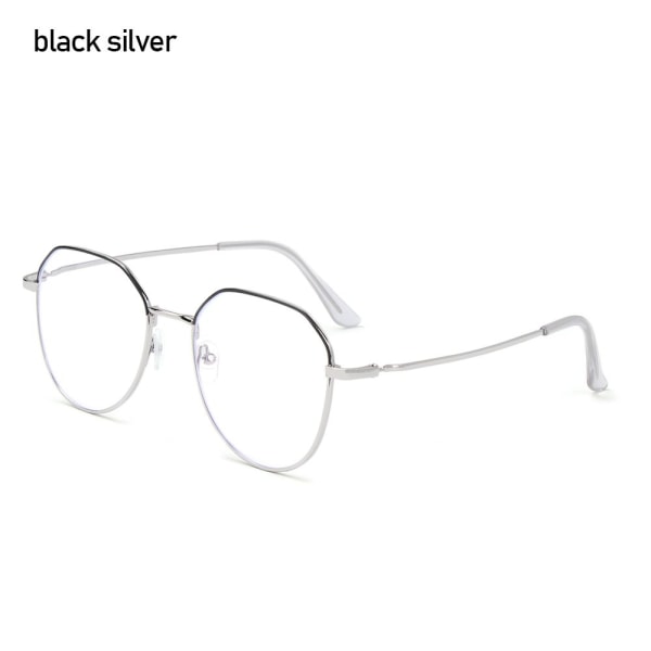 Runde klare briller Optiske speilbriller SVART SØLV