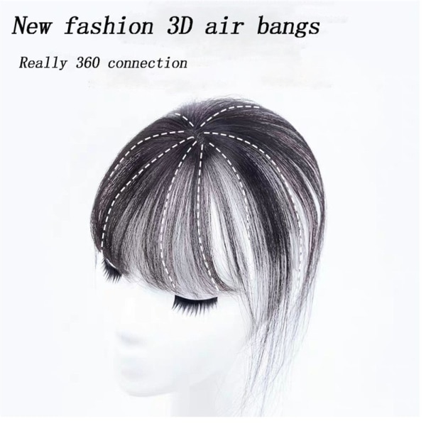 3D Air Bangs Hairpiece Thin Hair Topper LJUSBRUN